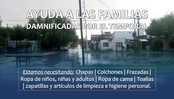 Cáritas Quilmes se moviliza para asistir a los damnificados por el temporal