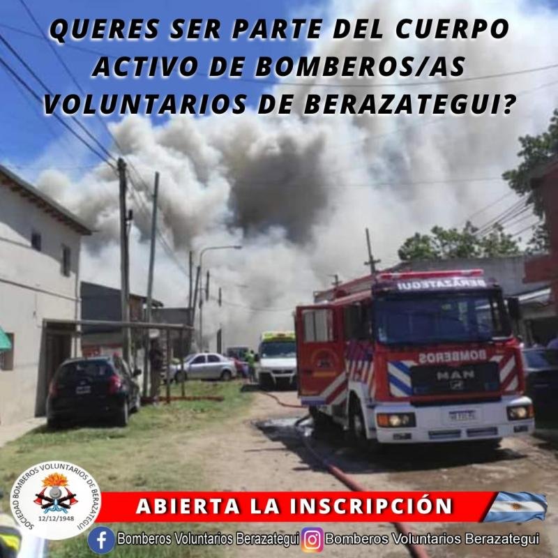 Abierta la inscripción para sumarse a los Bomberos Voluntarios de Berazategui