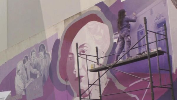 Imponente mural de Adela Salaberry en su aniversario