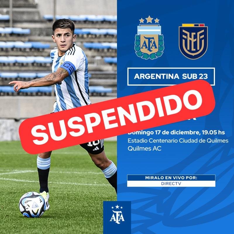 Se suspendió el encuentro entre la Selección Argentina y Ecuador en la cancha de Quilmes