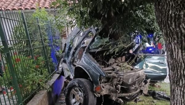 Persecución culminó con dos delincuentes muertos al chocar contra un árbol