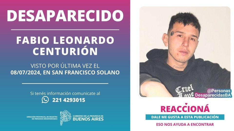 Buscan a un joven que desapareció de su casa