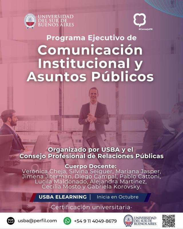 Principales profesionales brindan un nuevo curso de Asuntos Públicos y Comunicación Institucional