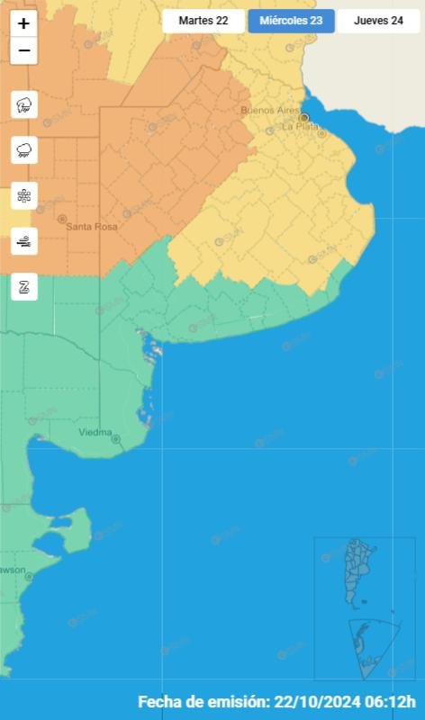 Alerta por tormenta eléctrica, ciclón extra tropical y crecida del rio