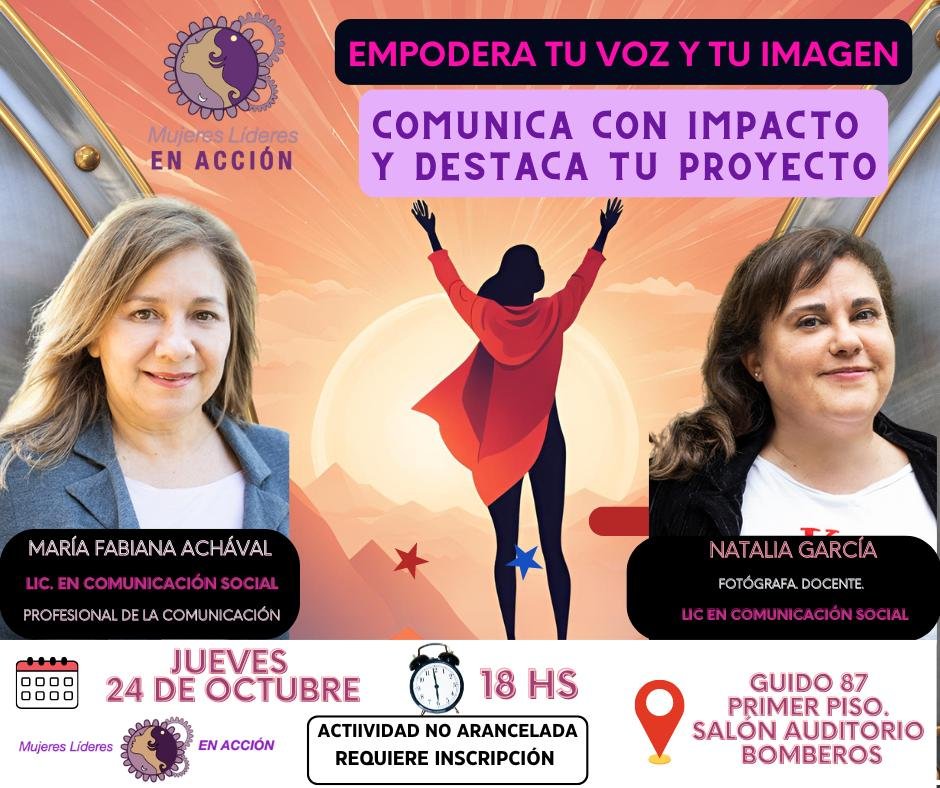 Mujeres Líderes en Acción invitan a su taller de Oratoria e Imagen Fotográfica