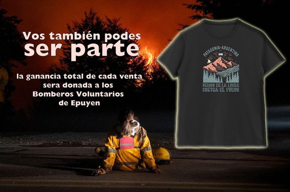 Marca de ropa quilmeña lanzó una campaña solidaria para ayudar a los Bomberos de Epuyén